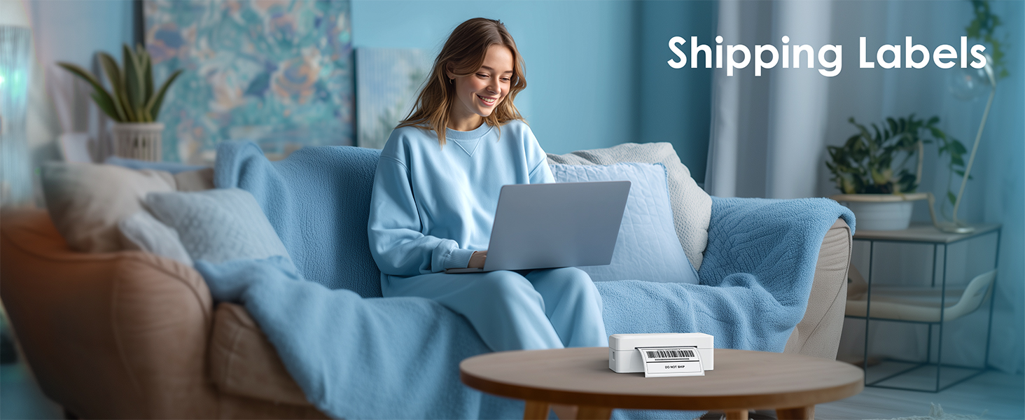 Bluetooth Thermal Shipping Label Printer, 4x6 Wireless Thermal Address Label