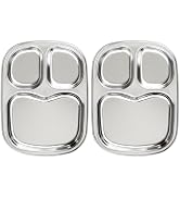 Korean Stainless Steel Divided Plates for Toddlers, Kids, Babies, Premium 304, Electro-Polished, ...