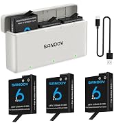 Osmo 360 Battery Charger for DJI Osmo Action 6,Action 5 Pro,Action 4,Action 3, 3-Pack 2100mAh Act...