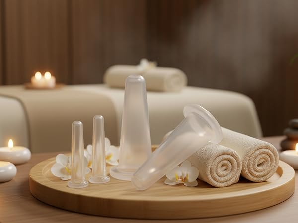 Silicone Massage Cupping Set for Face, Neck, and Body