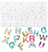HUOZHI Silicone Alphabet Resin Molds, Number Alphabet Jewelry, Silicone Letter Molds for Resin Ca...