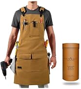 ROTANET Woodworking Apron for Men, Canvas Work Aprons Waterproof Heavy Duty Tool Pockets for Shop...