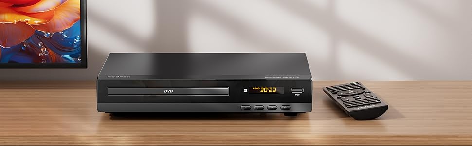 Nodrax FlexaPlay Region-Free HDMI DVD Player with Remote Control Connects to a TV