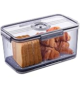 Gifhomfix Plastic Grey Bread Box | Homemade Bread, Toast, Bagel, Donut, Cookies | with Lid