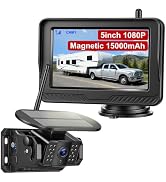 Venluna Magnetic Wireless Backup Camera for Truck Trailer, 1-Min Install | 15000mAh Solar Battery...