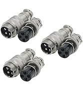 Xiaoyztan 3 Pairs 4-Pin Microphone Male & Female Plugs CB Mic Extension Cable Connectors for CB R...