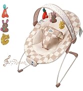 Baby Bouncer – Baby Bouncer seat, Infants Bouncy Seat with Music & Sensory Toys, Machine Washable...