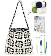 Katech Crochet Kit for Beginners-Granny Squares Crochet Bag Kits for Adults and Kids-Knitting Kit...