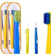 LA MIERE V-Shaped + U-Shaped Orthodontic Toothbrush Soft Bristle (4pcs) with Telescopic Intertoot...