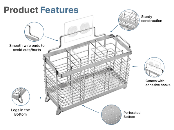 Utensil holder with adhesives