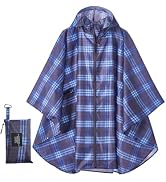 YOOTUKL Unisex Hooded Rain Poncho, Waterproof Raincoat Jacket with pocket for Adult, Rain Coat fo...