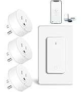 WiFi Smart Outlet Plug with Remote,GreenCycle 3 Electric Smart Plug with Remote,Compatible with A...