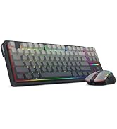 Redragon Wireless Mechanical Keyboard and Mouse Combo, Bluetooth/2.4Ghz/USB-C Wired, RGB Backlit,...