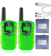Rechargeable Walkie Talkies for Kids, Kids Walkie Talkie 3 Miles Long Range, Outdoor Toys for Kid...