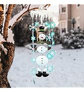 Juegoal Christmas Snowman Wind Chimes with Metal Snowflake, Large for Kids, Xmas Holiday Party In...