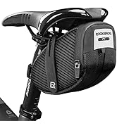 ROCK BROS Bike Saddle Bag, Bike Bag Under Seat, Strap-on Cycling Wedge Pack, Bike Seat Storage Ba...