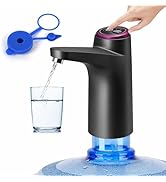 HiPiCok Water Pump for 5 Gallon Jug, 5 Gallon Water Dispenser, USB-C Charging Water Dispenser, El...