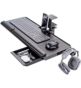 Tilt&Height Adjustable Keyboard Tray Under Desk with 360° Rotation, Klearlook Ergonomic Computer ...