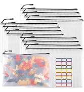 YOPCDJ 12pcs Large Mesh Zipper Pouch File Bags Reusable Zippered Pouches for Organizing Classroom...