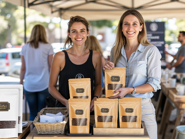 Kraft Stand Up Pouches with Matte Windonw