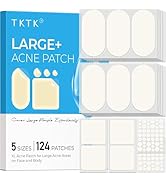 TKTK Large Pimple Patches for Face, 60 x 30 mm XL Acne Patches, Big Hydrocolloid Bandages for Bod...