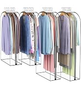 Liuoud Clear Garment Bag for Hanging Clothes 10” Gusseted, (40&50") Suit Bags for Open Closet Sto...