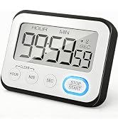 Digital Kitchen Timer Magnetic Loud Alarm, Large LCD Screen Silent/Beeping Multi-Function for Tea...