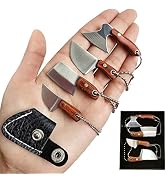 STARDW Damascus Pocket Knife Set Mini Axe Shape Tiny Knife Set EDC Knife Set Tiny Knife Cleaver f...