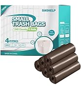 SWIHELP Trash Bags, 6 Rolls/240 Counts Small Garbage Bags for Office, Kitchen,Bedroom Waste Bin,C...