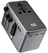 Minthouz Universal Travel Adapter, International 70W Power Adapter GaN Fast Charger with 3 USB-C ...