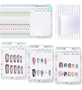 Sawvolker 100 PCS Press On Nails Packaging Bag Holographic Nail Storage Bag and 100PCS Shiny Whit...