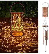 Hummingbird Gifts Wind Chimes for Outside - Wxiben Hummingbird Solar Wind Chimes Lantern, Memoria...
