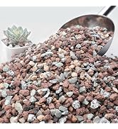 NUPICK 3lb Mix Horticultural Lava Rocks for Plants, 3/8" Colorful Succulent Potting Soil Amendmen...