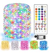 LitHome 400LED 130FT Christmas Led Fairy Lights with Remote, Color Changing Fairy Lights Plug in,...