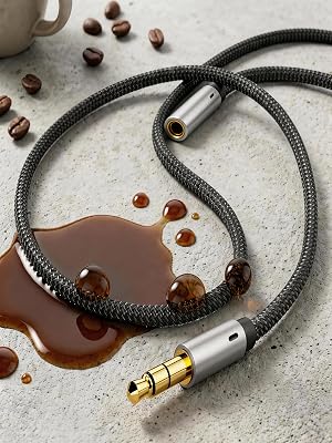 Upgraded stain resistant audio cable avoids sponge effect no trapped sweat or odors