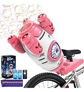 Bubble Gun for Kids, Automatic Rocket Bubble Machine, Handheld & Bicycle Use, Rechargeable Bubble...