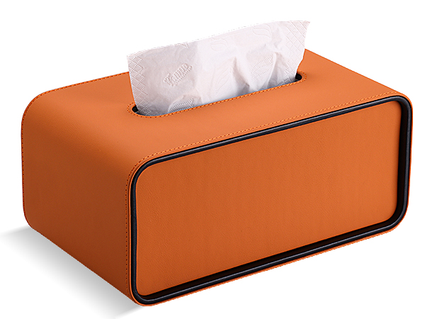 rectangular kleenex box cover orange