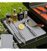 2 Pack Caketime Silicone Grill Tool Mats for Weber Traeger Stove Cooking Dish Drying Barbecue Out...