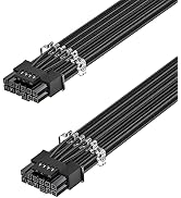 Fasgear PCI-e 5.0 GPU Power Cable - 70cm 16pin (12+4) 12VHPWR Male to Male Sleeved Cable with Com...