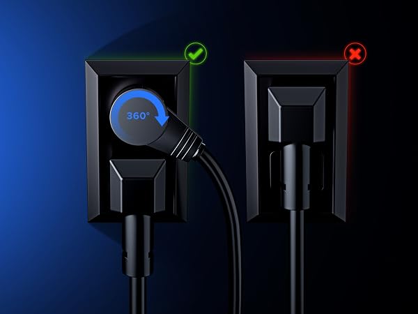 Extension Cord not blocking other plugs
