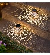 Go2garden Outdoor Solar Lanterns Waterproof Garden Gifts Women Yard Decorations Metal Moon Sun Ha...
