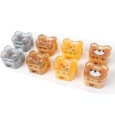 Smilo 8-Pack Cute Animal Pencil Sharpeners, Manual Handheld Color Pencil Sharpener with Easy-Clea...