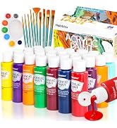 Halobios Acrylic Paint Set 28 Colors(2 fl oz/60 ml), Premium Acrylic Paints for Kids & Adults, Wi...