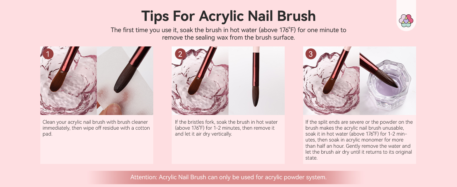 Nail Art Brushes for Acrylic Powder Application