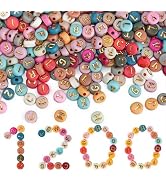 Gionlion 1200+Pcs Colorful Round 4x7mm Letter Beads for Bracelet Making, Acrylic Alphabet Beads f...