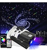 AKEPO 20W Twinkle Dual-Head Dual Color Fiber Optic Lights, Fiber Optic Colorful Meteor Light Kit ...