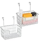 JUNCHU CHERRY 2 Pack The Cabinet Door Organizer, Hanging Wall Mount Storage Wire Basket,Grid Stor...