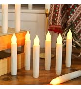 MUMCHASI 24 Packs Flameless Taper Candles Battery Operated Candlestickes Electric LED Candles Fli...