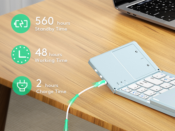 Rechargeable folding keyboard