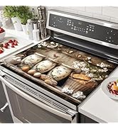 HOMETITUTE Stove Top Cover for Electric 28x20 Inch Diatomite Dish Drying Mat with Food Love Joy C...